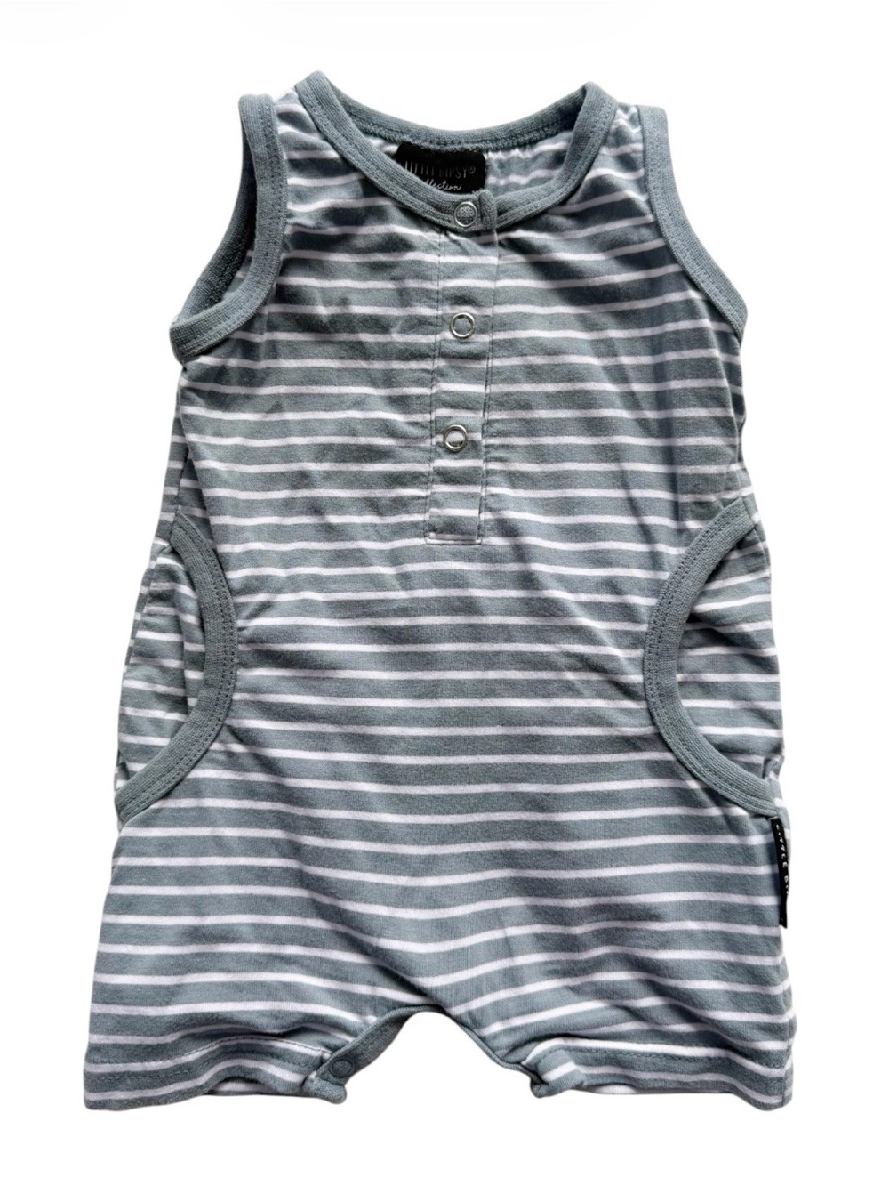 Little Bipsy Blue Striped Romper 0-3M